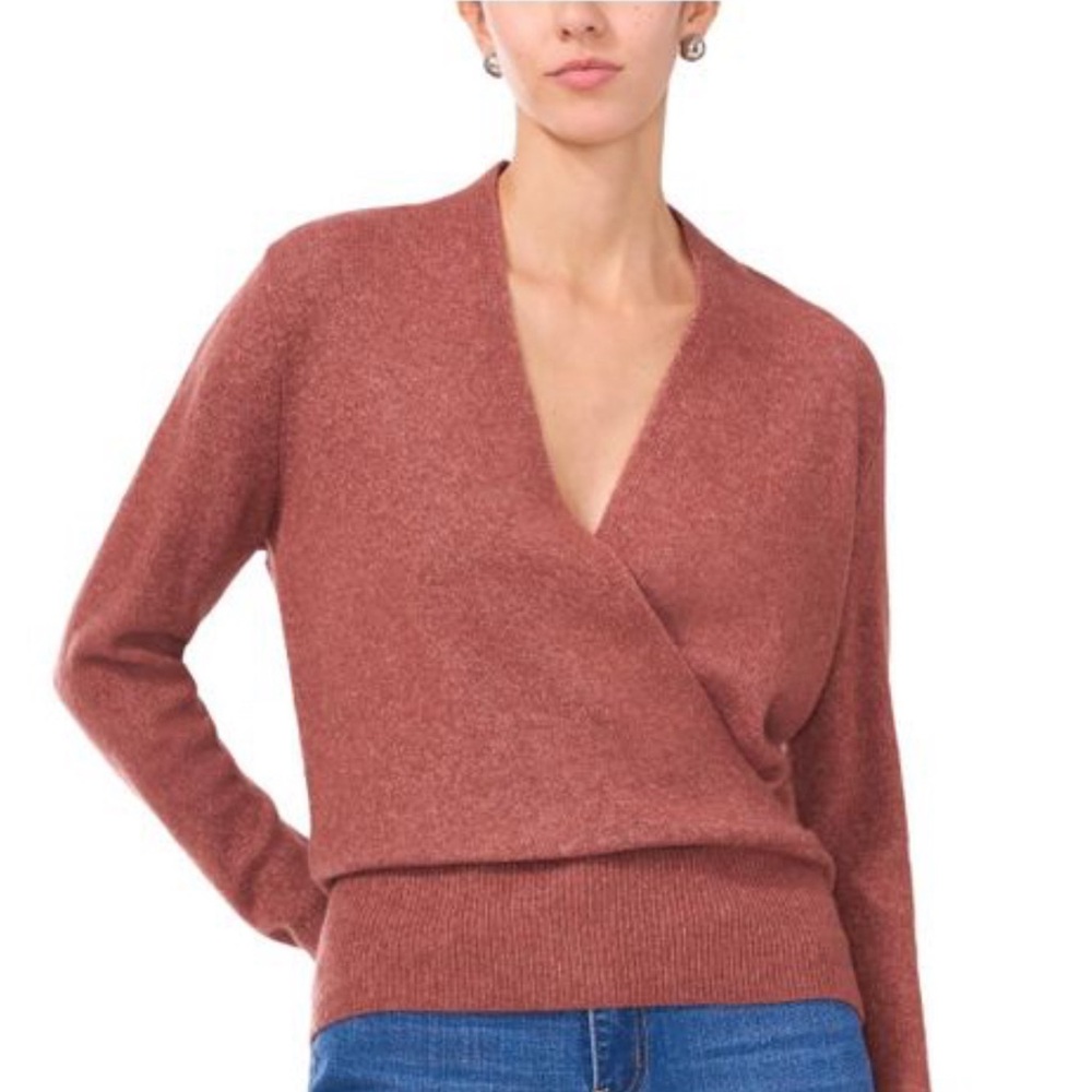 1.State Brand New! Women's Surplice V-Neck Faux-Wrap Sweater